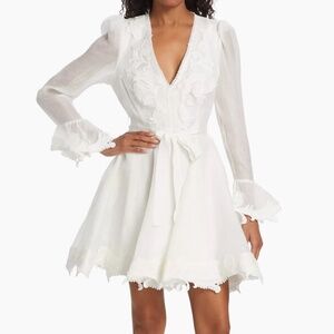 Zimmermann Wonderland Belted Appliqué Minidress size 2
